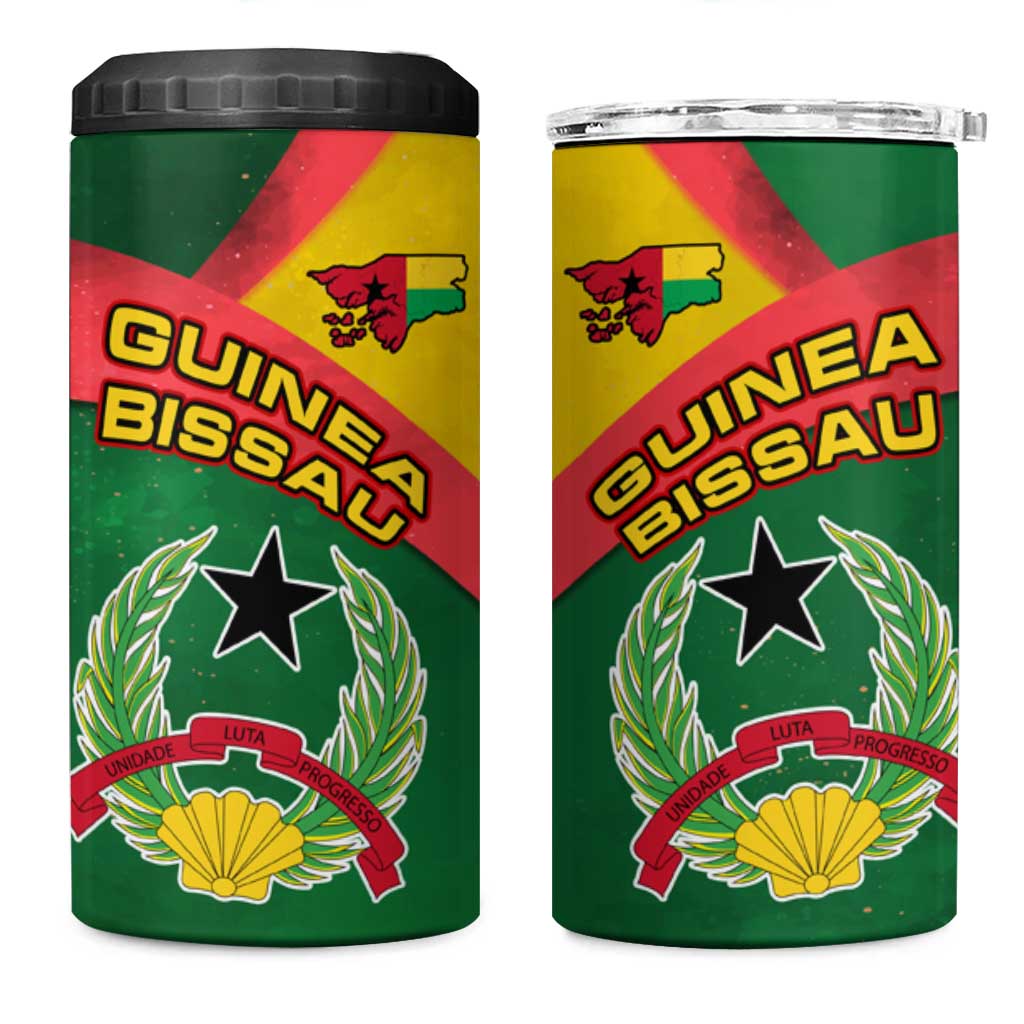 Guinea Bissau 4 in 1 Can Cooler Tumbler Green Yellow Red Swirl - African Pride