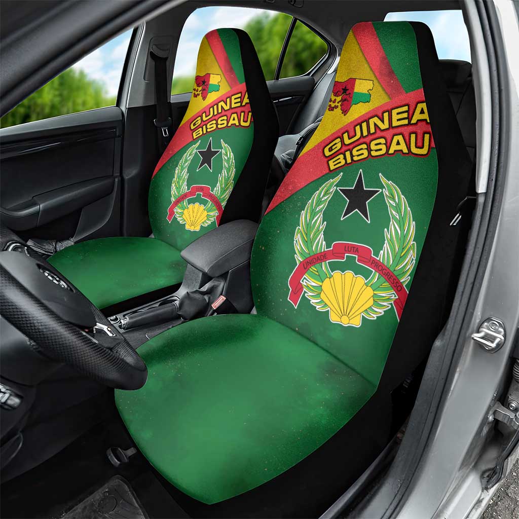 Guinea Bissau Car Seat Cover Green Yellow Red Swirl - African Pride