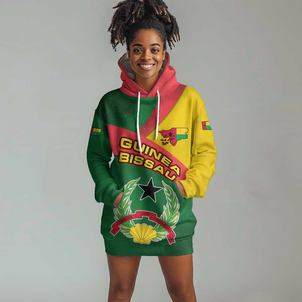 Guinea Bissau Hoodie Dress Green Yellow Red Swirl - African Pride