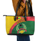 Guinea Bissau Leather Tote Bag Green Yellow Red Swirl - African Pride