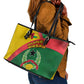 Guinea Bissau Leather Tote Bag Green Yellow Red Swirl - African Pride