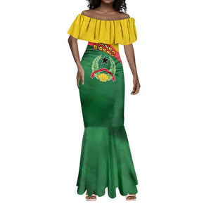 Guinea Bissau Mermaid Dress Green Yellow Red Swirl - African Pride