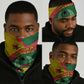 Guinea Bissau Neck Gaiter Green Yellow Red Swirl - African Pride