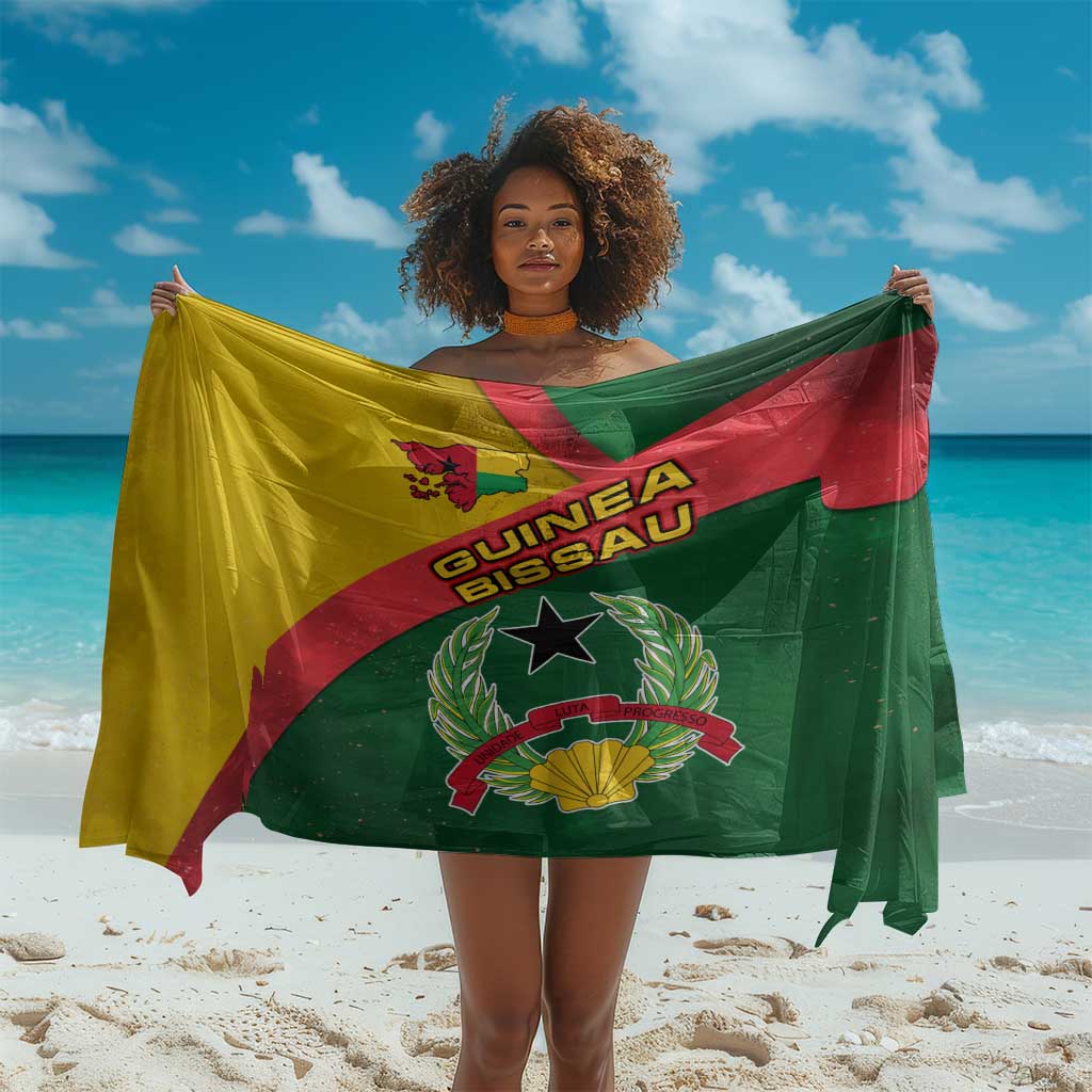 Guinea Bissau Sarong Green Yellow Red Swirl - African Pride