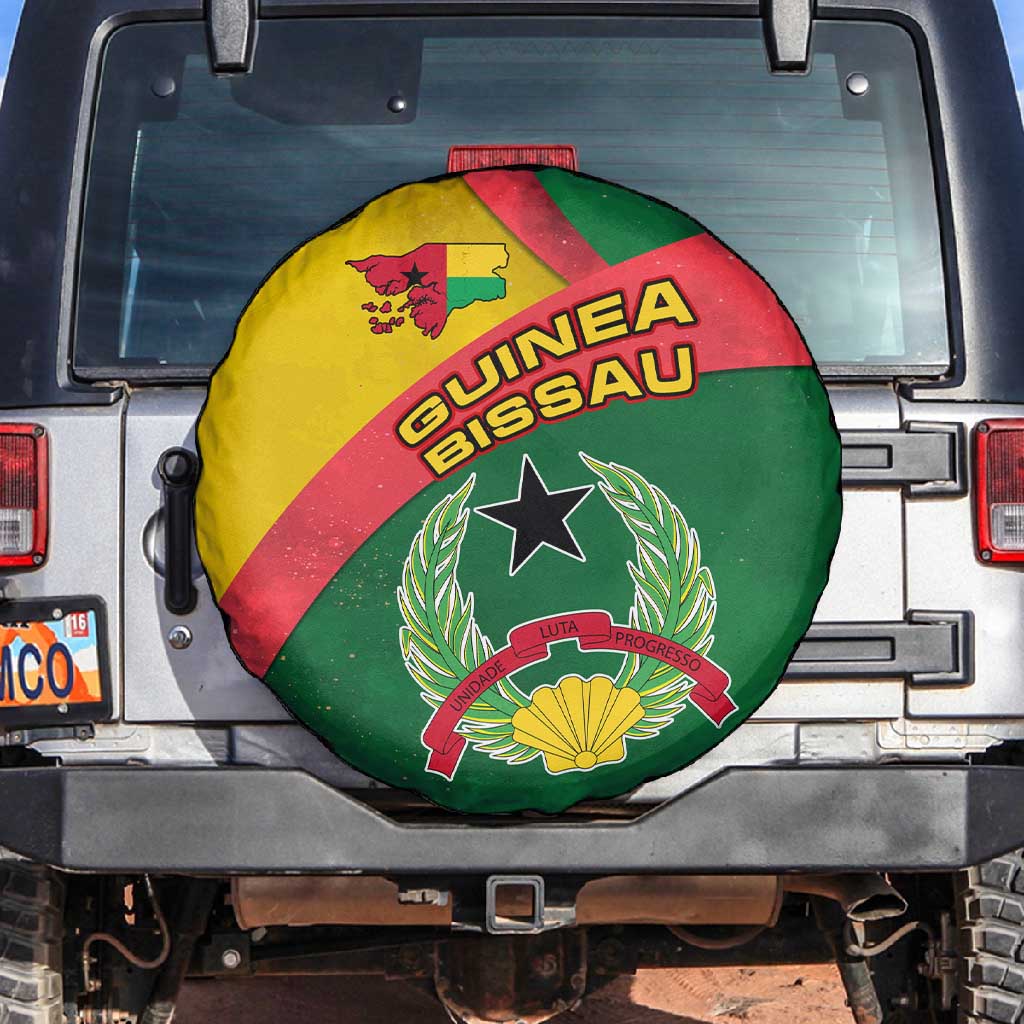 Guinea Bissau Spare Tire Cover Green Yellow Red Swirl - African Pride