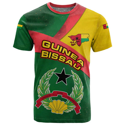 Guinea Bissau T shirt Green Yellow Red Swirl - African Pride