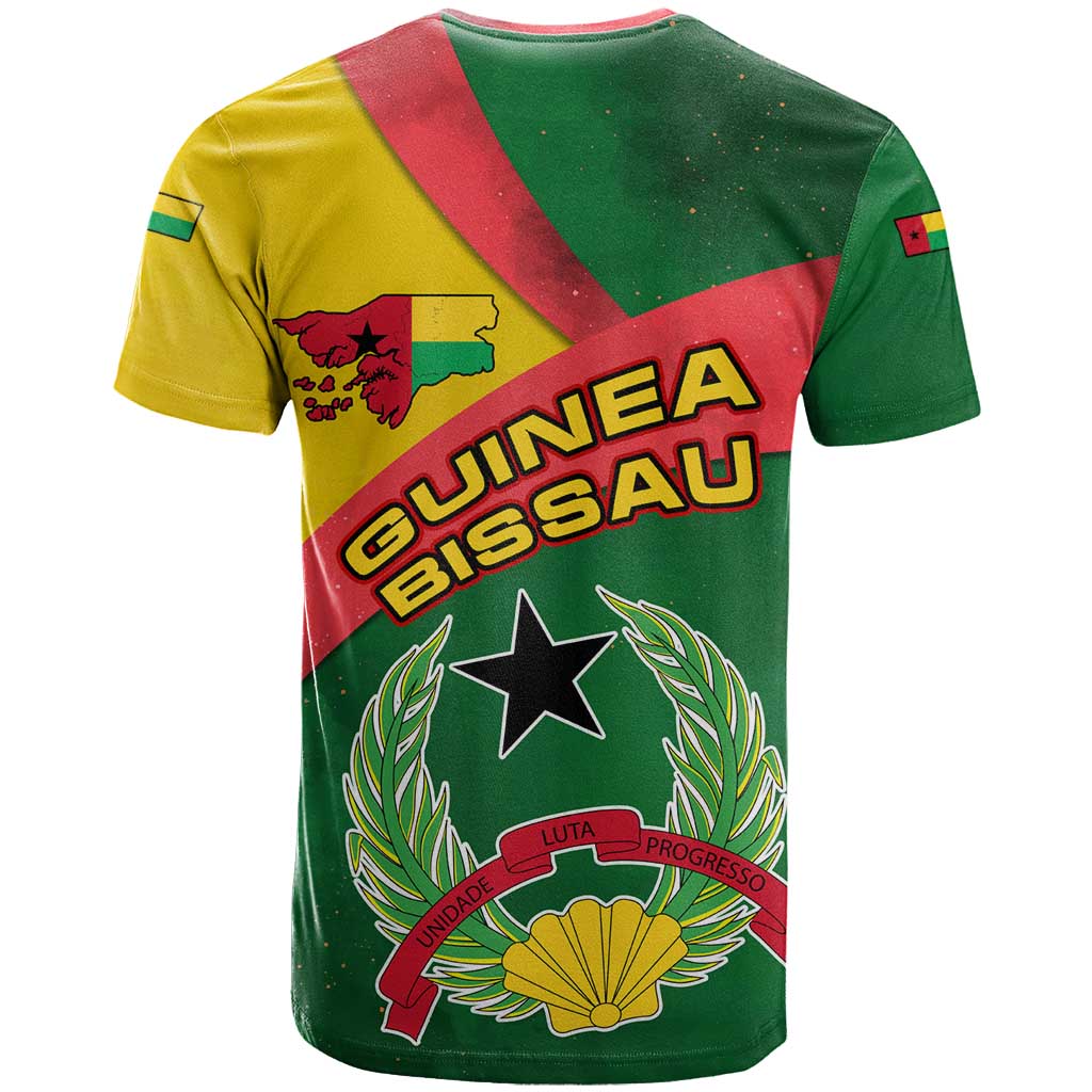 Guinea Bissau T shirt Green Yellow Red Swirl - African Pride