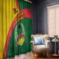 Guinea Bissau Window Curtain Green Yellow Red Swirl - African Pride