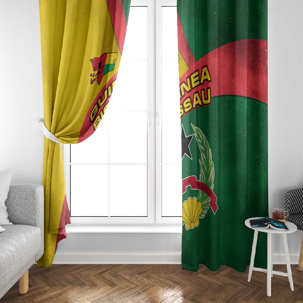 Guinea Bissau Window Curtain Green Yellow Red Swirl - African Pride