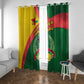 Guinea Bissau Window Curtain Green Yellow Red Swirl - African Pride