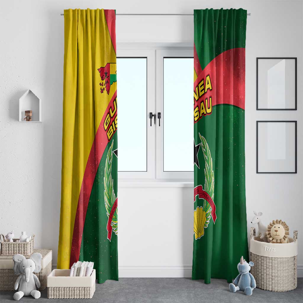 Guinea Bissau Window Curtain Green Yellow Red Swirl - African Pride