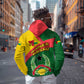 Guinea Bissau Zip Hoodie Green Yellow Red Swirl - African Pride