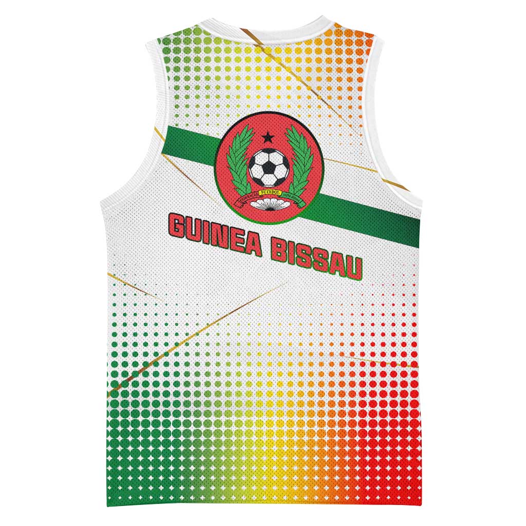 Guinea Bissau Basketball Jersey White Green Red Gradient TS04