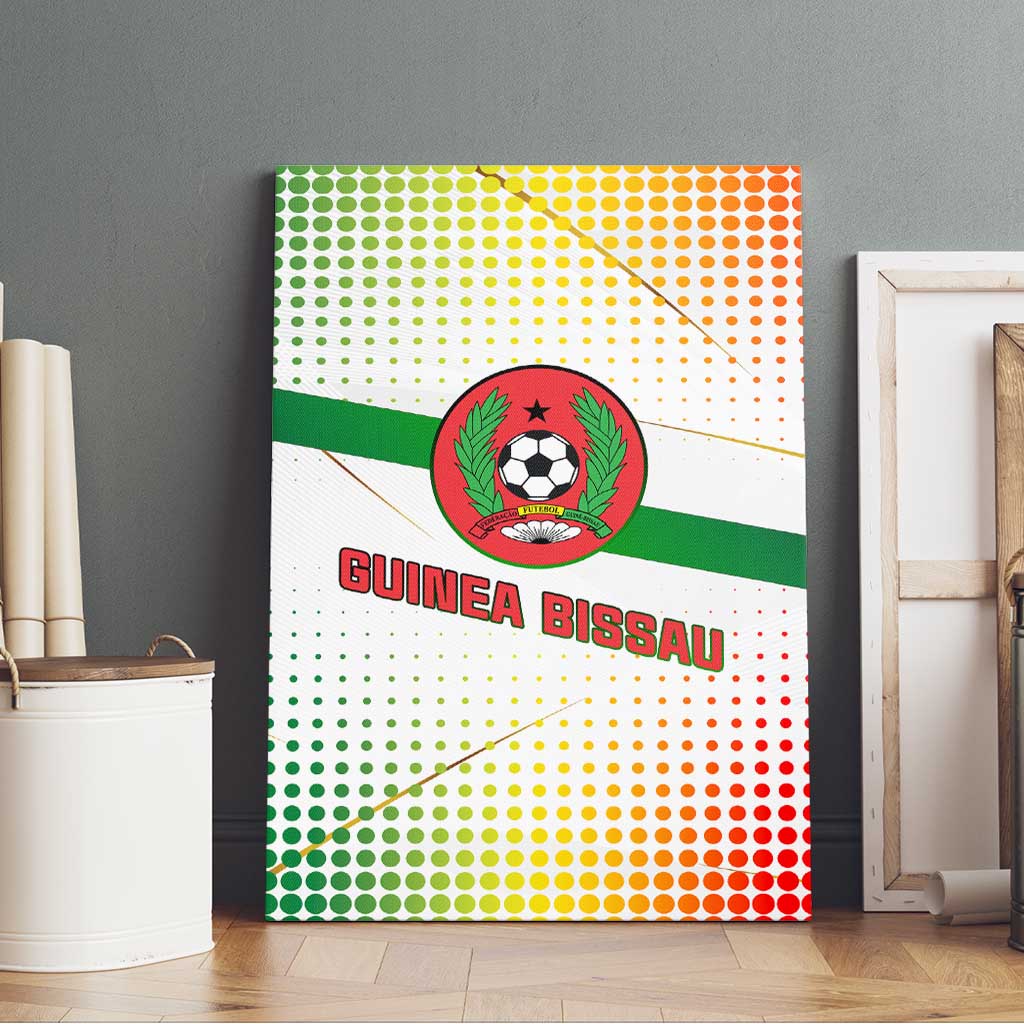 Guinea Bissau Canvas Wall Art White Green Red Gradient - African Pride