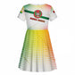 Guinea Bissau Kid Short Sleeve Dress White Green Red Gradient - African Pride