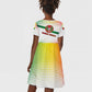 Guinea Bissau Kid Short Sleeve Dress White Green Red Gradient - African Pride