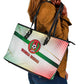 Guinea Bissau Leather Tote Bag White Green Red Gradient - African Pride