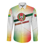 Guinea Bissau Long Sleeve Button Shirt White Green Red Gradient - African Pride