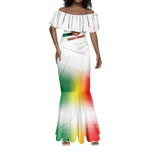 Guinea Bissau Mermaid Dress White Green Red Gradient - African Pride