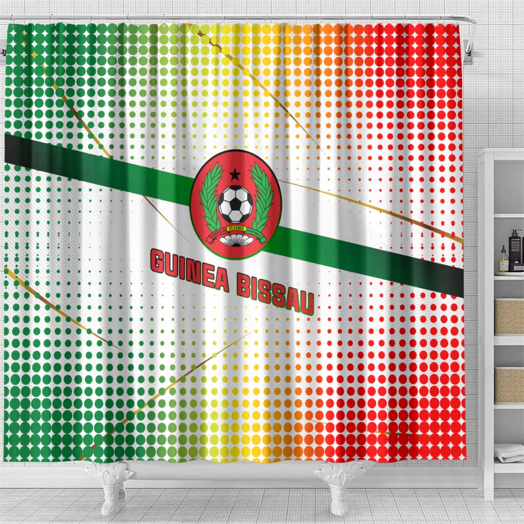 Guinea Bissau Shower Curtain White Green Red Gradient - African Pride