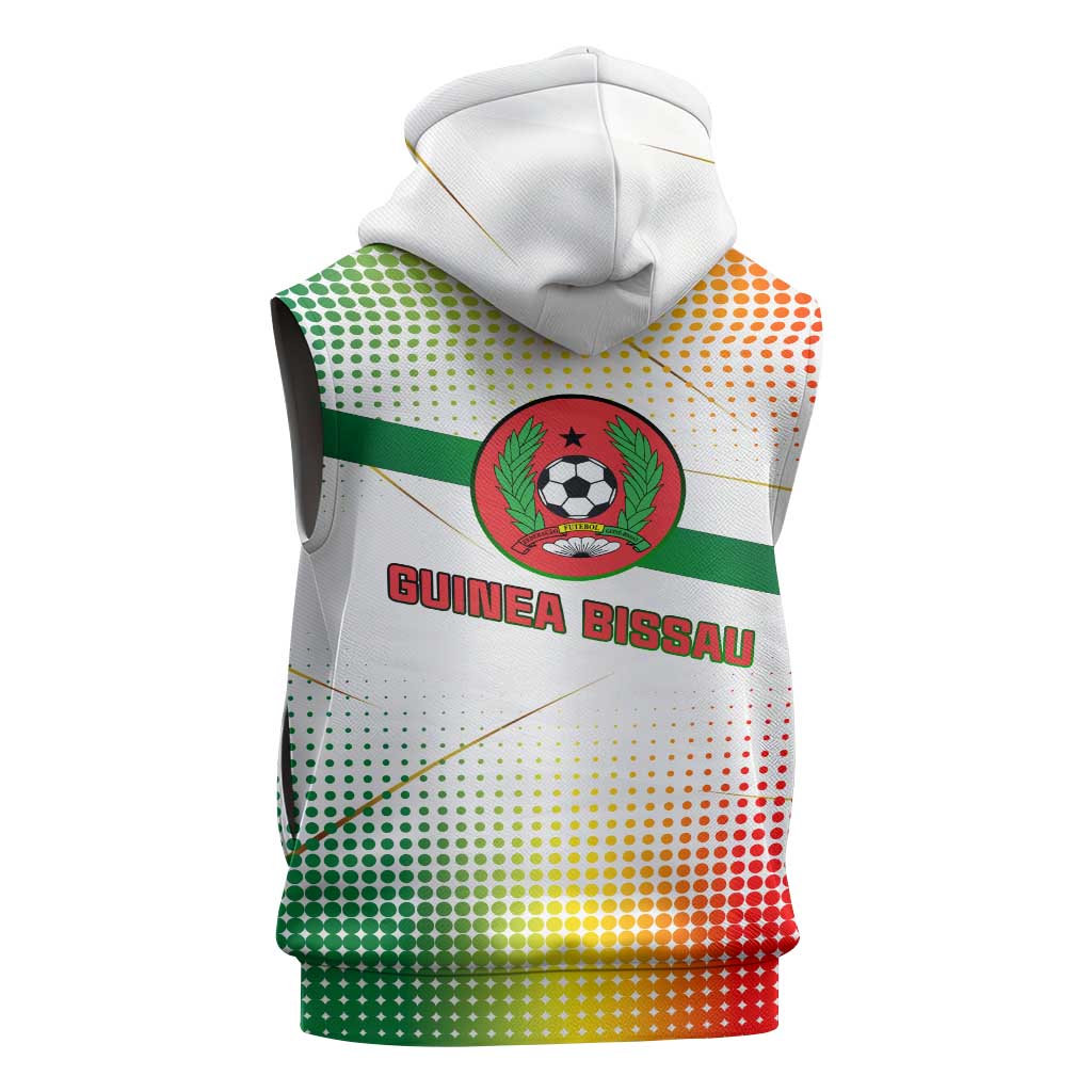 Guinea Bissau Sleeveless Hoodie White Green Red Gradient - African Pride