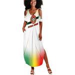 Guinea Bissau Summer Maxi Dress White Green Red Gradient - African Pride
