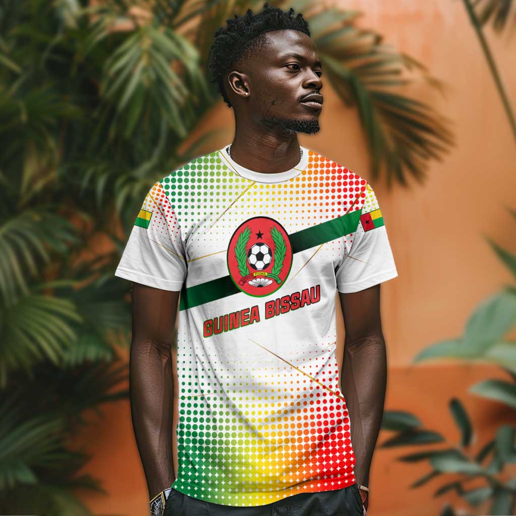 Guinea Bissau T shirt White Green Red Gradient - African Pride