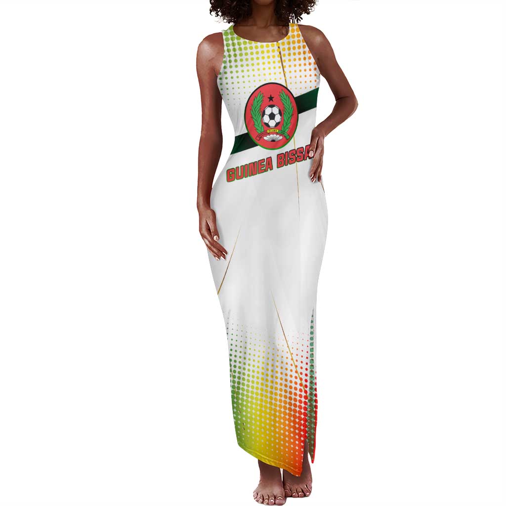 Guinea Bissau Tank Maxi Dress White Green Red Gradient - African Pride