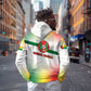 Guinea Bissau Zip Hoodie White Green Red Gradient - African Pride