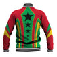 Guinea Bissau Baseball Jacket Red Green Yellow Stripe Design and Black Star - African Pride