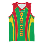 Guinea Bissau Basketball Jersey Red Green Yellow Stripe Design and Black Star TS04