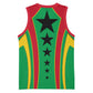 Guinea Bissau Basketball Jersey Red Green Yellow Stripe Design and Black Star TS04