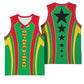 Guinea Bissau Basketball Jersey Red Green Yellow Stripe Design and Black Star TS04