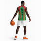 Guinea Bissau Basketball Jersey Red Green Yellow Stripe Design and Black Star TS04