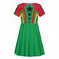 Guinea Bissau Kid Short Sleeve Dress Red Green Yellow Stripe Design and Black Star - African Pride