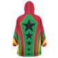 Guinea Bissau Kid Wearable Blanket Hoodie Red Green Yellow Stripe Design and Black Star - African Pride
