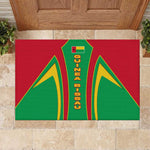 Guinea Bissau Rubber Doormat Red Green Yellow Stripe Design and Black Star - African Pride