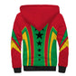 Guinea Bissau Sherpa Hoodie Red Green Yellow Stripe Design and Black Star - African Pride