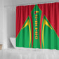 Guinea Bissau Shower Curtain Red Green Yellow Stripe Design and Black Star - African Pride