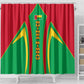 Guinea Bissau Shower Curtain Red Green Yellow Stripe Design and Black Star - African Pride