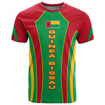 Guinea Bissau T shirt Red Green Yellow Stripe Design and Black Star - African Pride