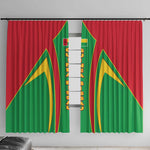 Guinea Bissau Window Curtain Red Green Yellow Stripe Design and Black Star - African Pride