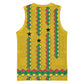 Guinea Bissau Basketball Jersey Yellow Tribal Geometric Design and National Flag TS04