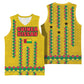 Guinea Bissau Basketball Jersey Yellow Tribal Geometric Design and National Flag TS04