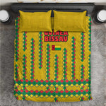 Guinea Bissau Bedding Set Yellow Tribal Geometric Design and National Flag - African Pride