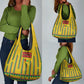 Guinea Bissau Grocery Bag Yellow Tribal Geometric Design and National Flag - African Pride