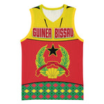 Guinea Bissau Basketball Jersey Red Yellow Green Geometric TS04