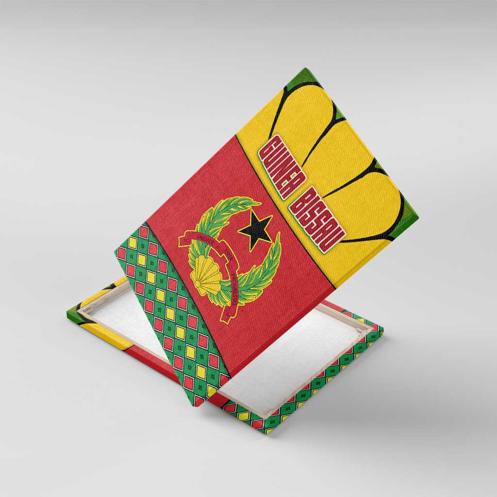 Guinea Bissau Canvas Wall Art Red Yellow Green Geometric - African Pride