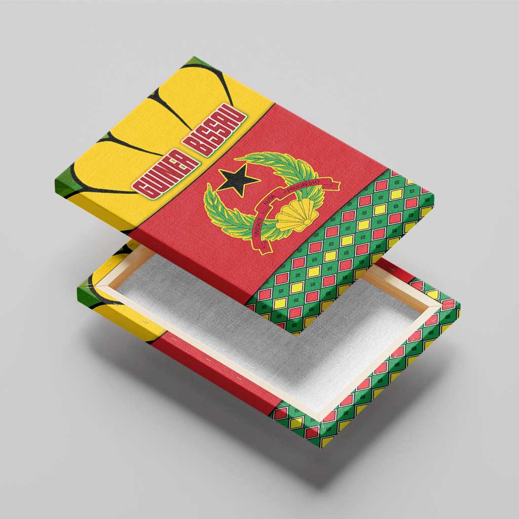 Guinea Bissau Canvas Wall Art Red Yellow Green Geometric - African Pride