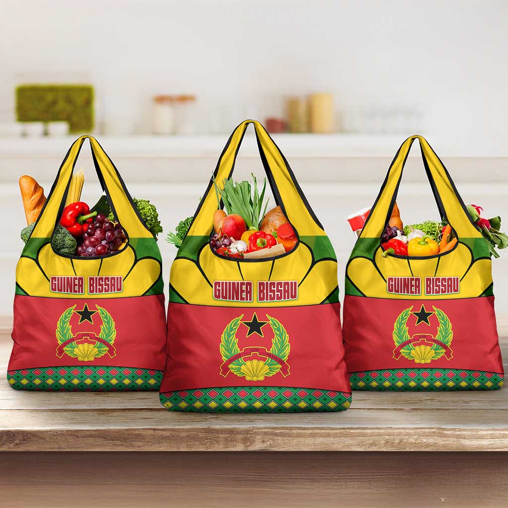 Guinea Bissau Grocery Bag Red Yellow Green Geometric - African Pride
